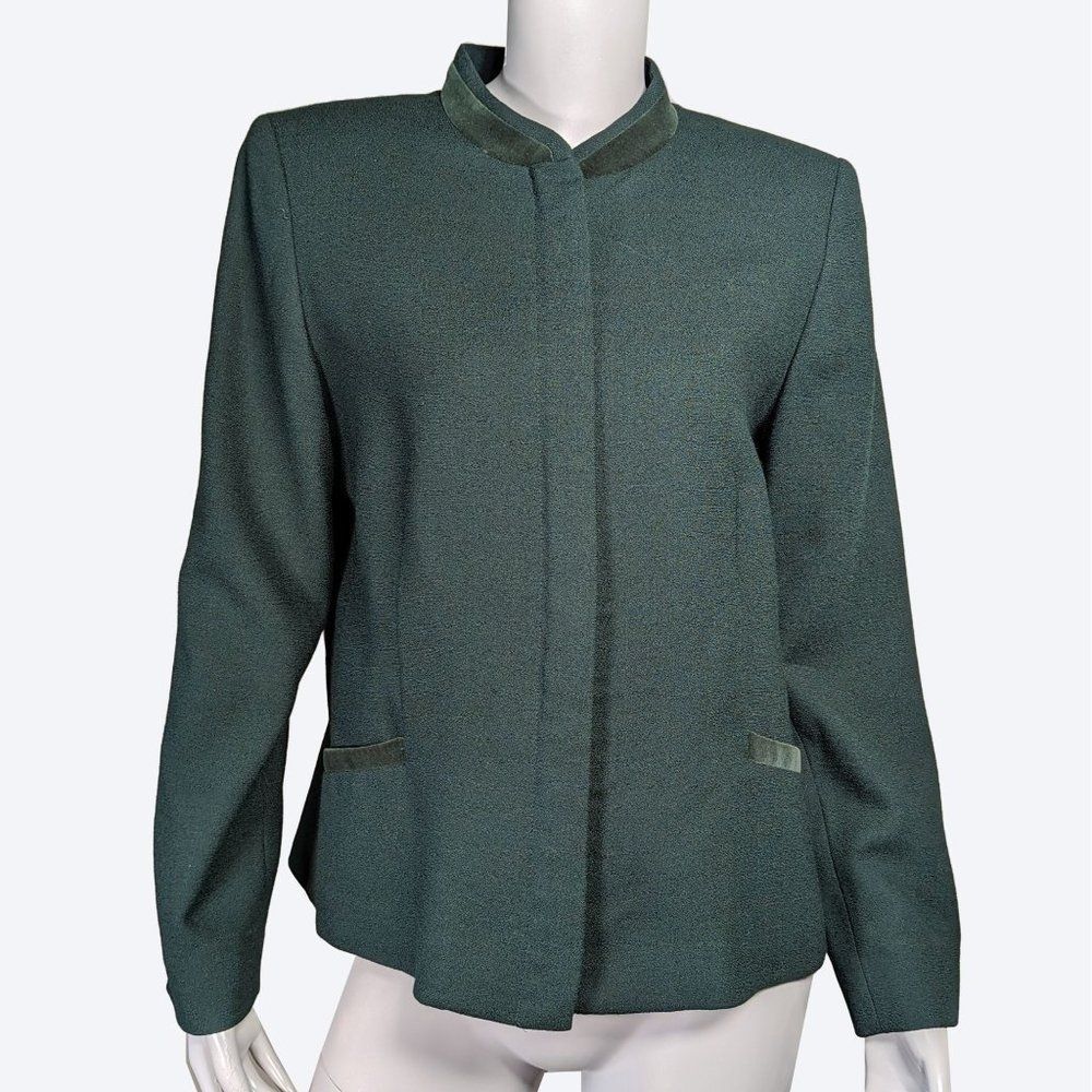 Pendleton Emerald Green Wool Blazer With Mandarin… - image 1